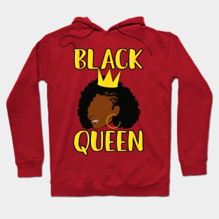 Black Afro Queen With Gold Crown Hoodie